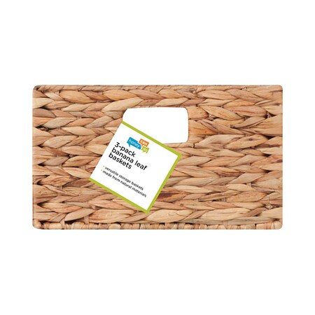 Honey-Can-Do Basket Sqr Nat/Brn 3Pc STO-02882